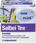 DAS gesunde PLUS Salbei Tee, 12 x 1,5 гр,18 g -  Натуральный травяной чай чай шалфей для применение при диспепсических расстройств с легких спазмах желудочно-кишечного тракта, при вздутии и метеоризме, а также при повышенной секреции пота. (Германия) 12 пакетиков