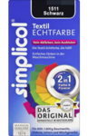 2 в 1 !!!  Краска Simplicol Textil Echtfarbe Schwarz, 150 ml для восстановления цвета вещей + закрепитель черная 150мл. для объема от 600г до 1800г ткани (Германия)